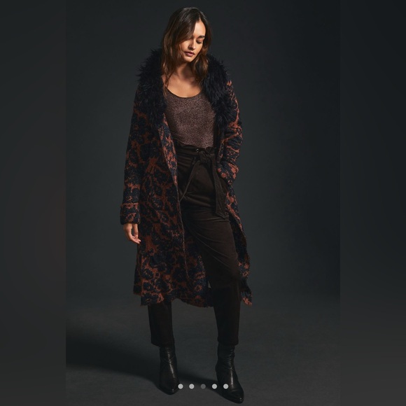 Anthropologie Black and Brown Teddy Jacket NWOT - Picture 3 of 9